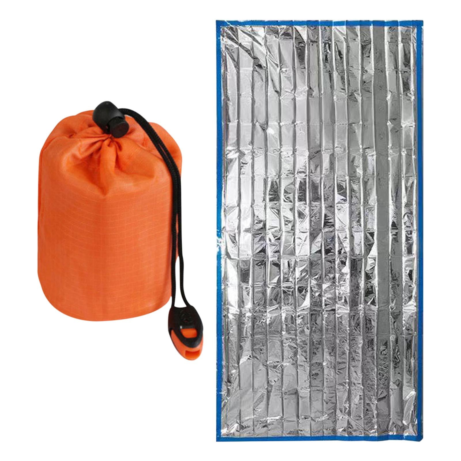 Emergency Sleeping Bag, 7x3 Feet Thermal Bivy Sack, Lightweight and Waterproof Survival Blanket, Pocket-Sized for Outdoor Camping, Hiking, Backpacking, Emergency Preparedness, Cold Weather Protection