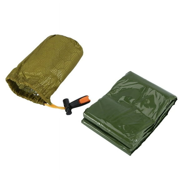 Emergency Sleeping Bag Bivy Sack with Whistle Outdoor Survival Sleeping Bag Thermal Blanket for Camping B