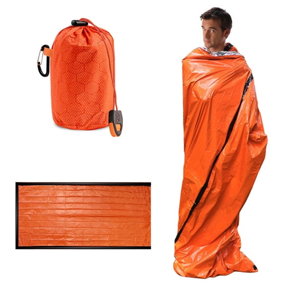 Emergency Sleeping Bag Thermal Emergency Blankets Life Bivy Sack Waterproof Survival Sleeping Bag for Outdoor Adventures Camping Hiking