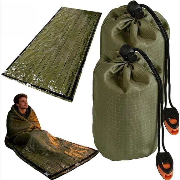 Emergency Sleeping Bag for Adults with Waterproof Thermal Insulation, Compact Survival Bivy