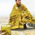 thumbnail image 1 of Emergency Solar Blanket - 160x210cm Mylar Thermal Survival Blanket for Camping, Hiking & Outdoor - Reflective Heat Windproof Insulating Blanket - Multi-Use Emergency Shelter, Mattress, 1 of 2