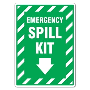 Emergency Spill Kit Location Sign Safety Signs Metal Tin Sign Caution Danger Safety Security Warning Notice Signs (Aluminum) Size: 12 x 16 inch