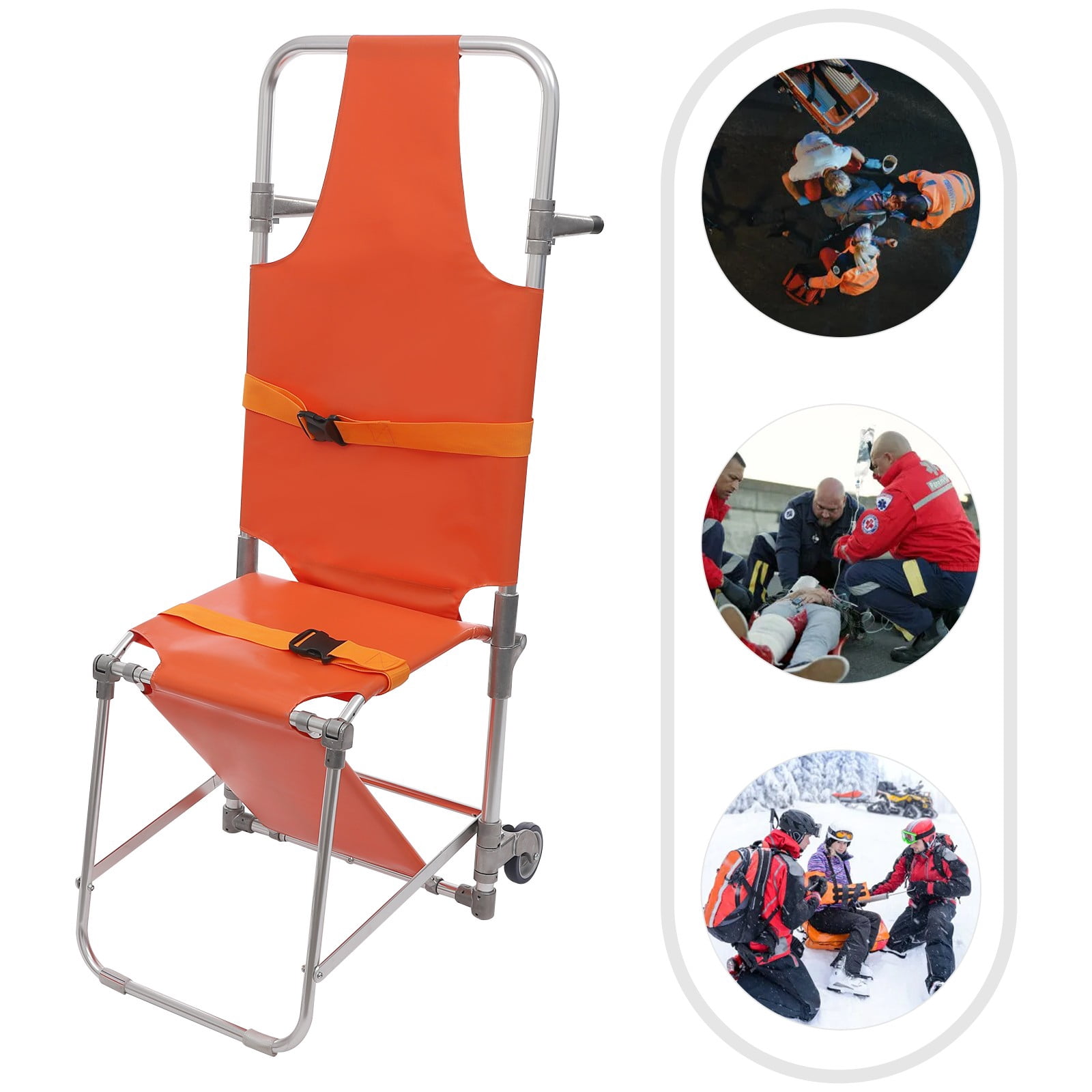 Emergency Stair Evacuation Chair, 350lbs Load, Foldable Aluminum Alloy ...