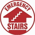 thumbnail image 1 of Emergency Stairs Non-Slip Floor Marker | 16" Circle Vinyl Decal | Protect Your Business, Work Place & Customers |  Made in The USA, 1 of 3