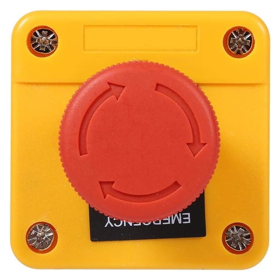 Emergency Stop Button Station, 660V Ui Rated Mushroom Head Push Button with Plastic and Metal Material for Robust Performance