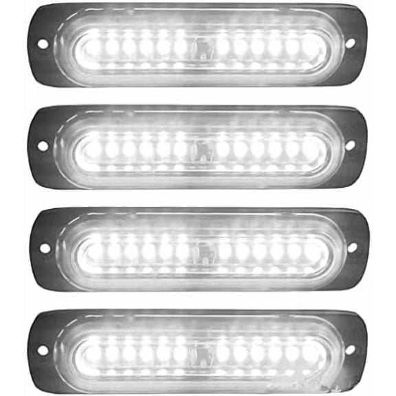 Emergency Strobe Lights, LED Ultra Slim Strobe 4.4-Inch 4Pack 12LED Strobe Warning Light 12V/24V Strobe Lights for Truck Off Road Vehicle ATVs Motorcycles