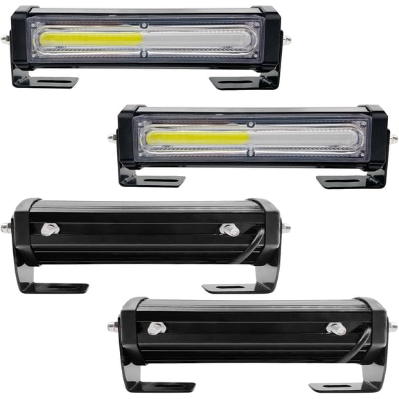 Emergency Strobe Lights for Vehicle, 4 in 1 LED 32W Surface Mount Emergency Warning Hazard Flashing Strobe Light Bar, Roof and Side Installation for Off Road Vehicle, ATVs, Truck (White Green)