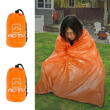 Emergency Survival Sleeping Bag 2 Pack, 84"x36", Waterproof Thermal Bivy Sack for Camping, Hiking, Outdoor, Activities & Travel, Durable, Lightweight & Compact Blanket