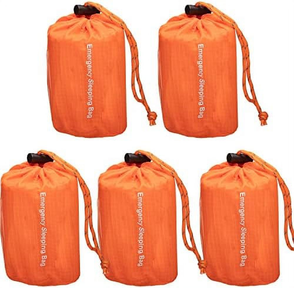 Emergency Survival Sleeping Bag 5 Pack, 84"x36", Waterproof Thermal