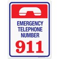 thumbnail image 1 of Emergency Telephone Number Sign, Pool Sign, (SI-6792), 1 of 1