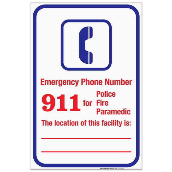 Pool Phone Sign Emergency Telephone Number Sign, Pool Sign, - Walmart.com