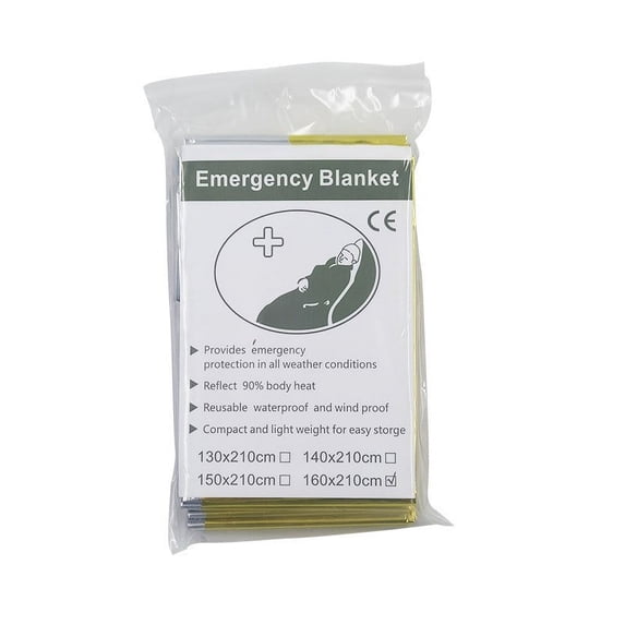Emergency Thermal Blankets for Survival, Waterproof Mylar Space Blankets for Outdoor Camping, Hiking, Marathon, and First Aid, Lightweight Reflective Foil Blanket - 52" x 82"