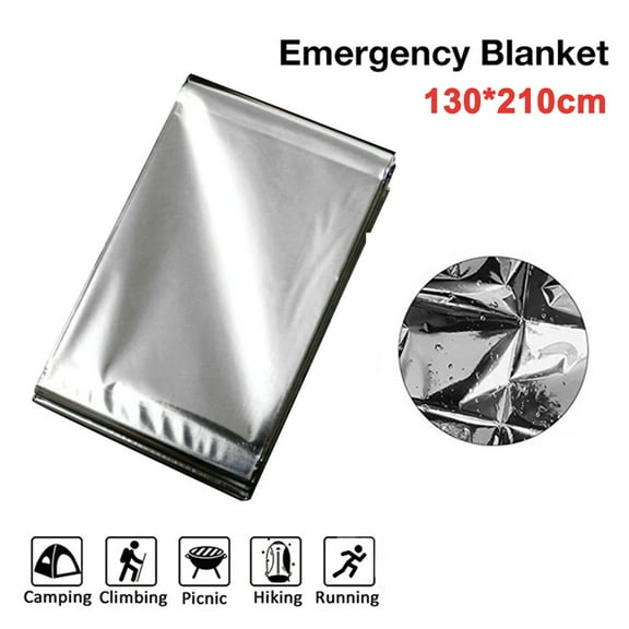 Emergency Thermal Mylar Blanket, Multi-Purpose First Aid Insulation Blanket, Heat Retention Reflective Rescue Blanket for Outdoor Camping Travel Disaster Car Emergency Sun Shade