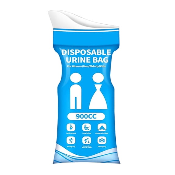 Emergency Toilet Disposable Urine Bags Portable Toilet for Camping Pee Bags for Travel for Men and Women Portable Urinal for Car Camping Essentials Long Trips Blue 8 Pack