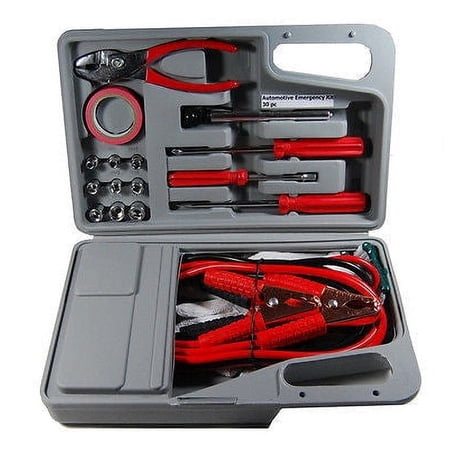 Sona Enterprises Emergency Roadside Kit with 12 Pieces, Includes Jumper Cables and Tools