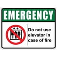 thumbnail image 1 of Emergency Do Not Use Elevator in Case of Fire Sign - 8"x12" Aluminum Tin Sign for Home Coffee Bar Wall Decor, Office, Building, Fire Safety, Elevator Restriction, 1 of 6