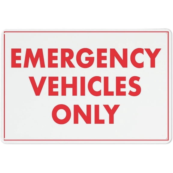 Emergency Vehicles Only Text Sign 8"x12" Aluminum Sign Reflective - Uv Protected, Waterproof, Weatherproof And Fade Resistant - 4Pre-Drilled Holes