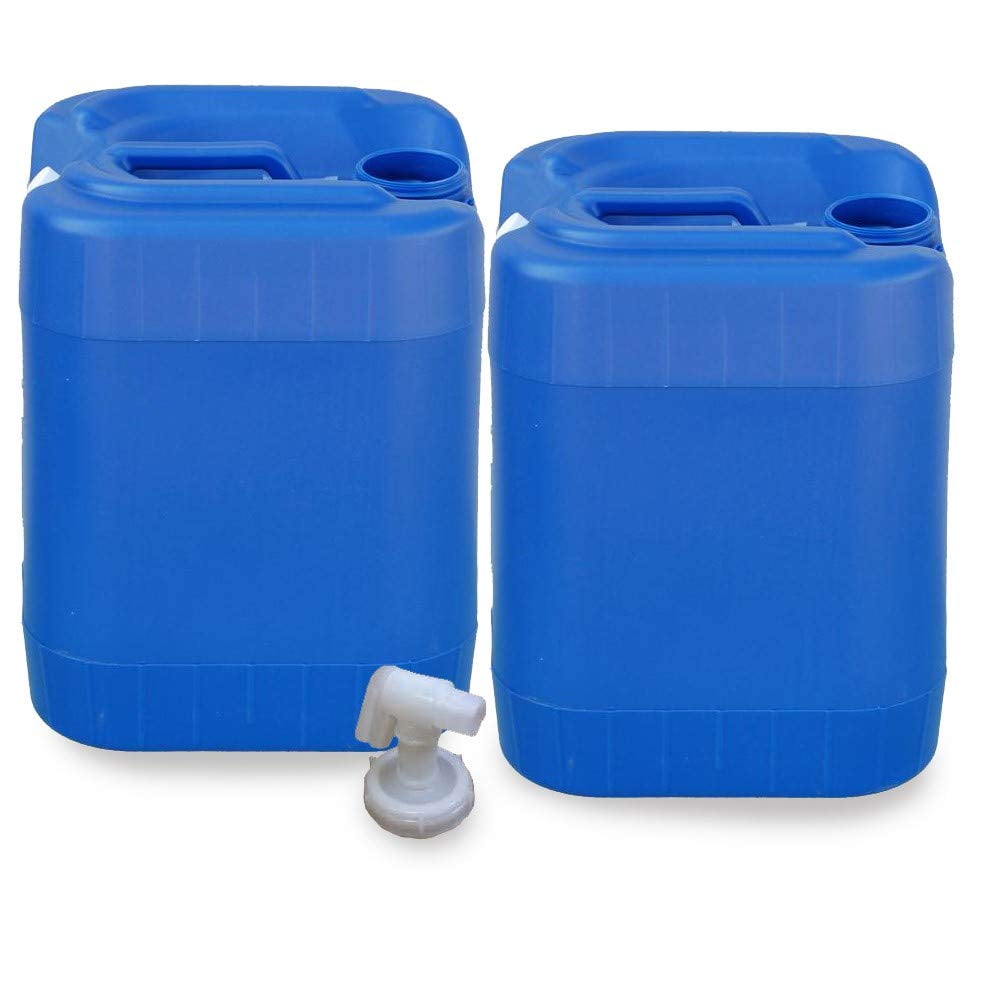 Saratoga Farms 5-Gallon Stackable Water Storage Containers with Lids,  Emergency Water Storage Kit Including Spigots and Water Preserver Bottles,  30