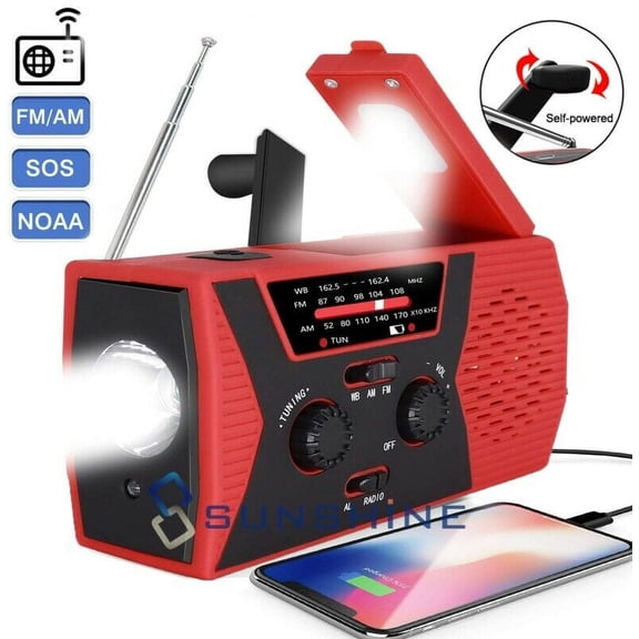 Emergency Weather Radio Hand Crank Solar Portable Survival Radio AM/FM NOAA