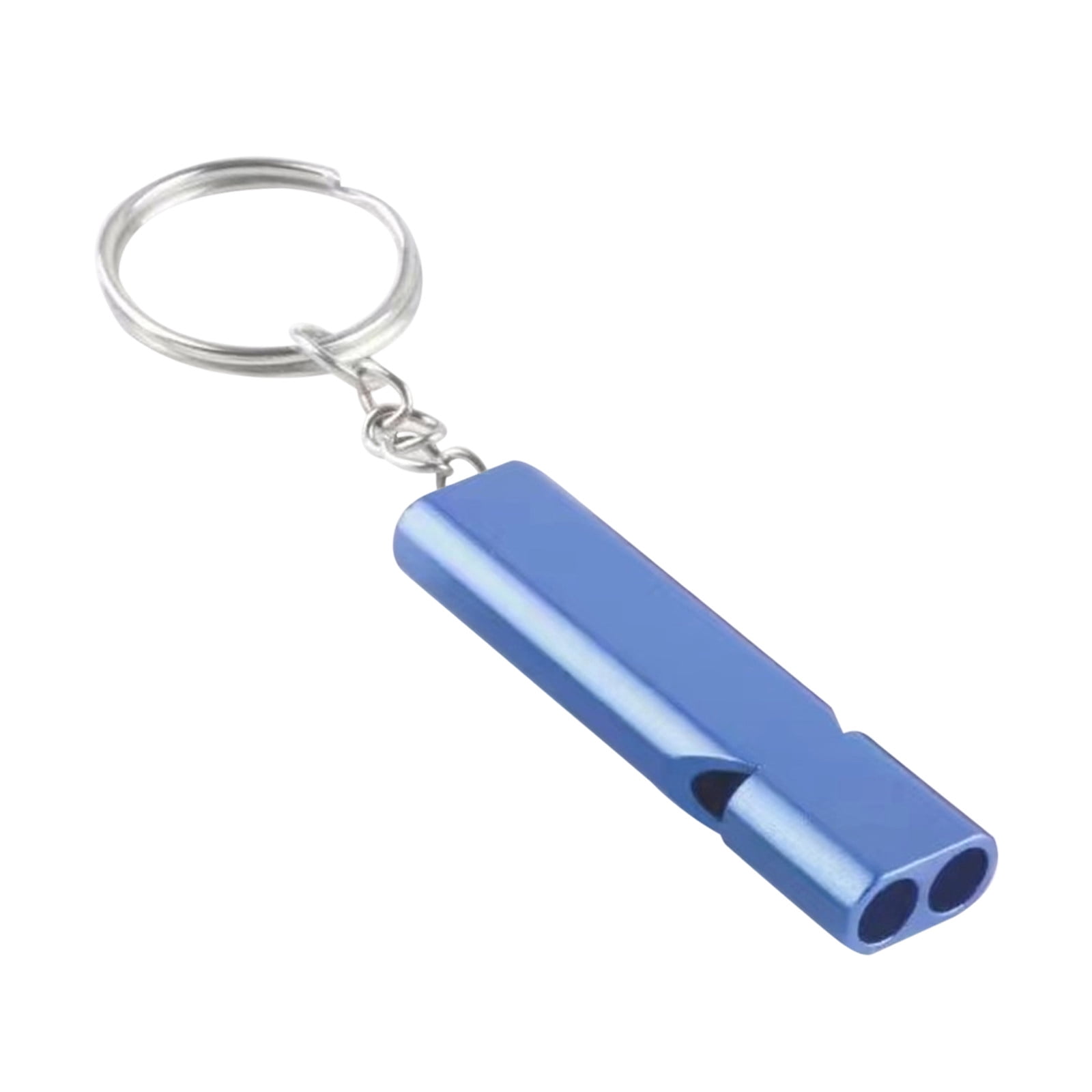 Double Keychain Emergency Whistle Keychain - Colorful Aluminum Double-Barrel Whistle ...