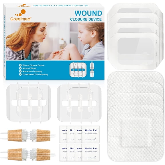 Emergency Wound Closure Strips - 16 Pack Laceration Kit with 2 Types Zip Stitch Butterfly Bandage Sutures Painless, Stitchless Repair for First Aid, Hiking, Camping & Home
