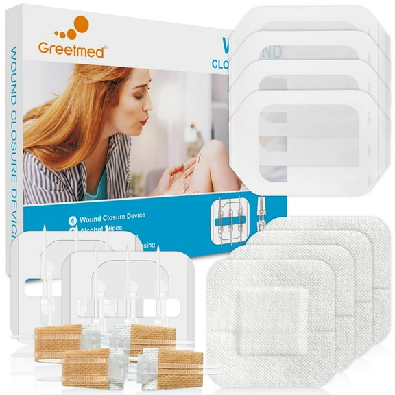 Emergency Wound Closure Strips - 16Pcs Laceration Closure Kit - 2 Types Zipstitch Wound Closure Device - Quick Clot Stitchles Suture Kit Bandaids Butterfly Bandages