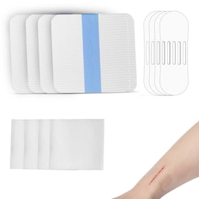 Emergency Wound Closure Strips - Huaodor 4PCS Laceration Closure Kit - Sutures Butterfly Bandaids | Stretchable & Shrinks Back to Close The Cut