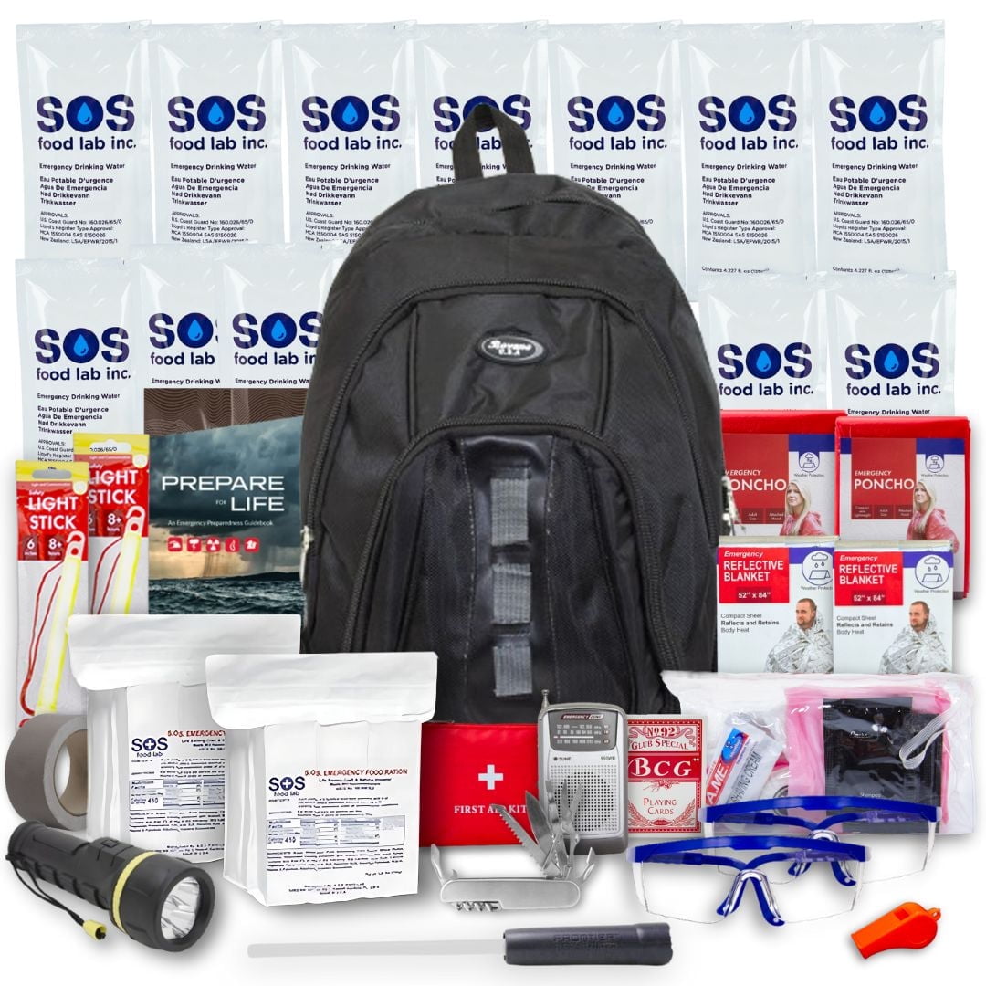 Emergency Zone Deluxe Survival Kit for 2 People, Bug-Out Bag, Emergency ...