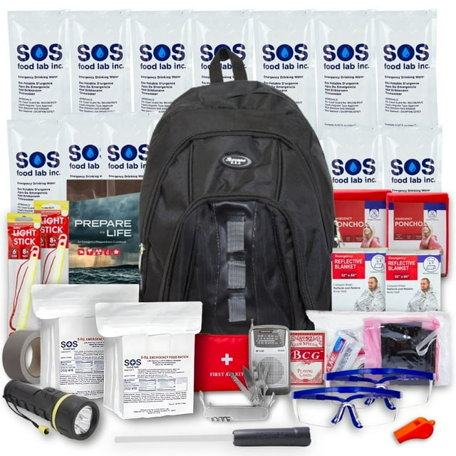 Emergency Zone Deluxe Survival Kit for 2 People, Bug-Out Bag, Emergency ...