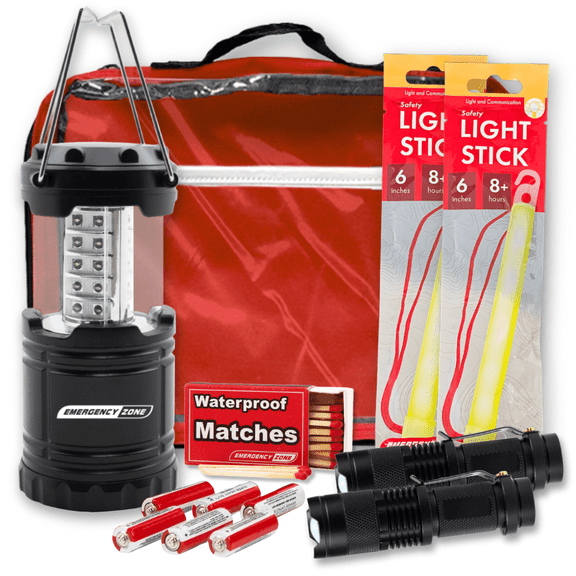 Emergency Zone - Power Outage Emergency Kit - Items to Provide Light In Durable Nylon Pouch - Basic