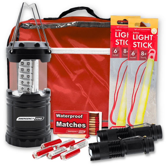 Emergency Zone - Power Outage Emergency Kit - Items to Provide Light In Durable Nylon Pouch - Basic