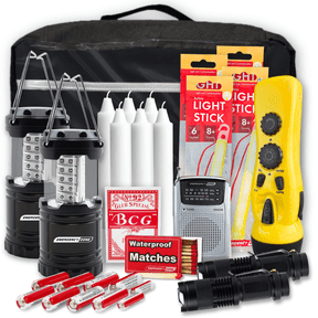 Power Outage Emergency Kit - Premium | Hurricane, Winter Storm & Grid Failure Survival Kit - Packed with Light & Communcation Essentials