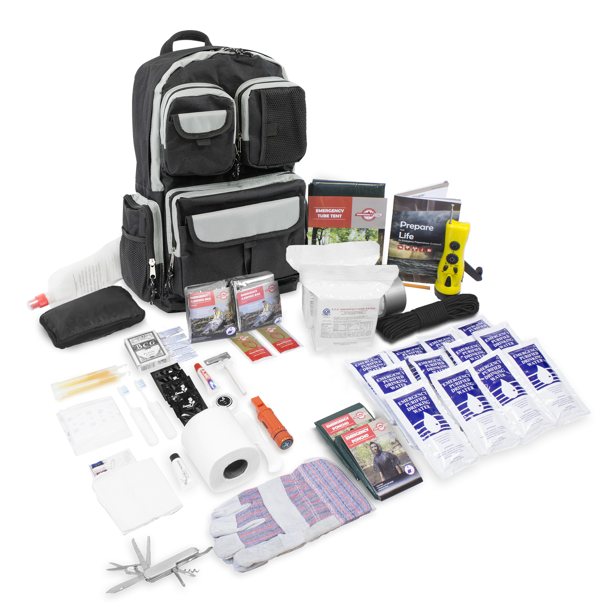 Emergency Zone Urban Survival Bug Out Bag Emergency Disaster Kit, 2 and 4 Person - image 1 of 3