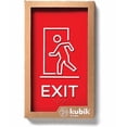 thumbnail image 1 of -Emergency exit sign- meets standards- modern design with 2nd level Braille for emergency doors- 3 double-sided tape, 1 of 3