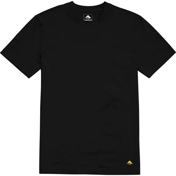 Emerica Men's T-Shirt Embroidered Micro Triangle Logo Short Sleeve Crewneck Tee (Small, Black)