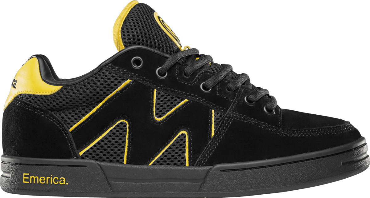 Emerica Mens Og-1 Black Yellow Shoes - Walmart.com