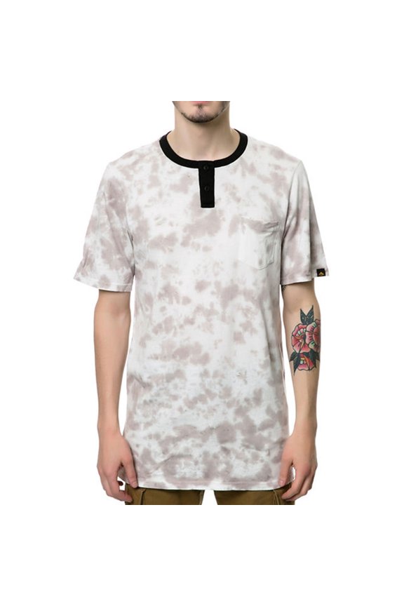 . Mens The Cast Shadow Pocket Henley Shirt, White, Small