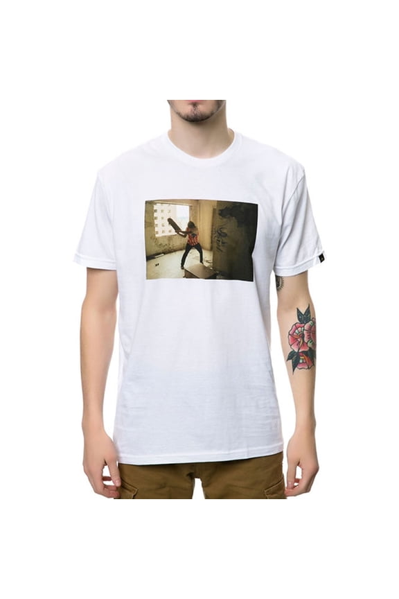 . Mens The Hsu Made Nardo Photo Graphic T-Shirt, White, Small