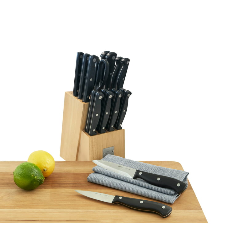 Emeril 15 Piece Hollow Handle Cutlery Set, Black Block