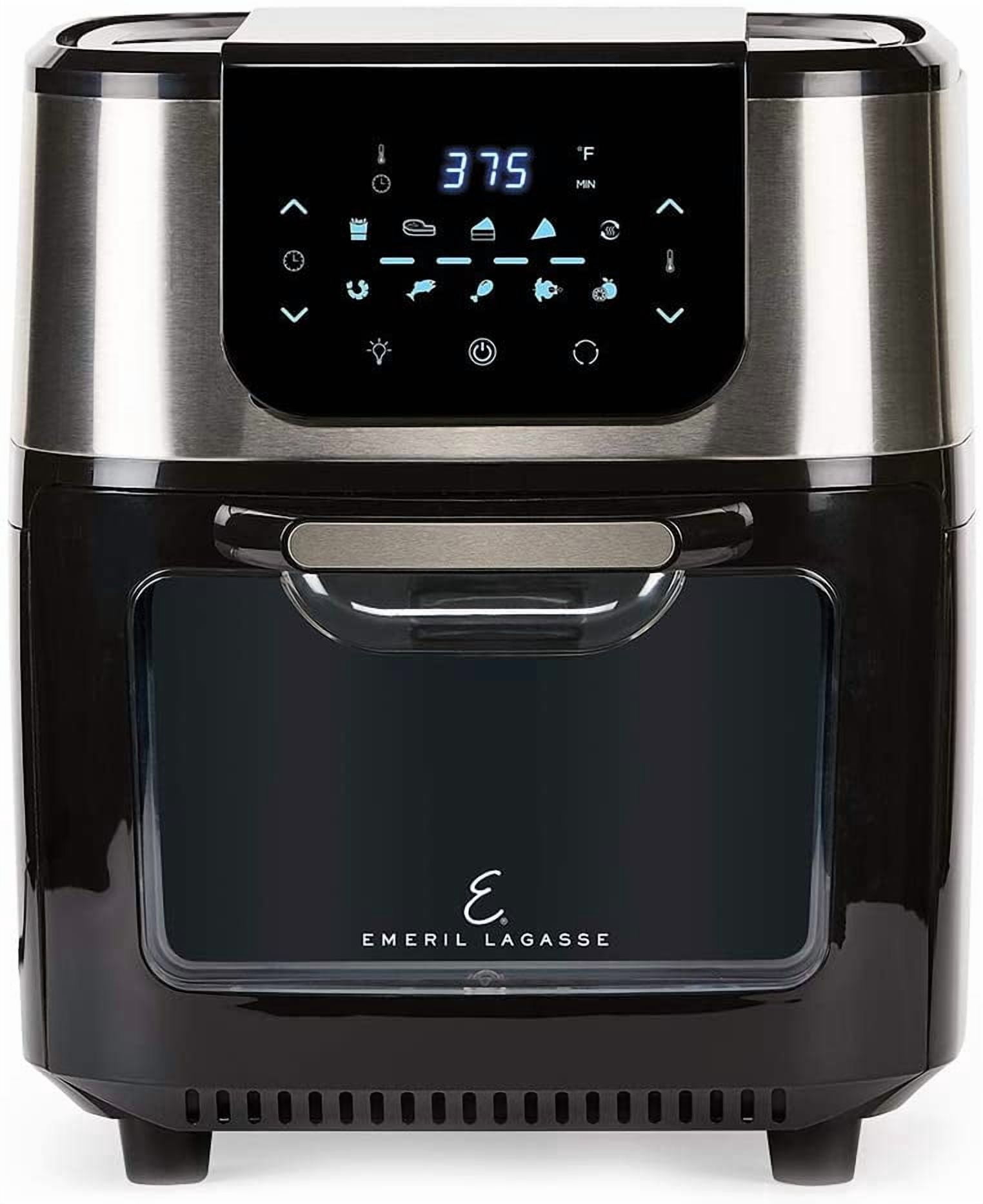 Emeril Everyday Emeril Lagasse AirFryer Pro with Rotisserie and Dehydrate, 6 Quart, Black and Stainless Finish