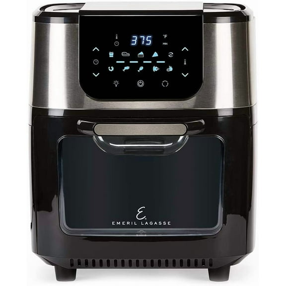 Emeril Everyday Emeril Lagasse AirFryer Pro with Rotisserie and Dehydrate, 6 Quart, Black and Stainless Finish