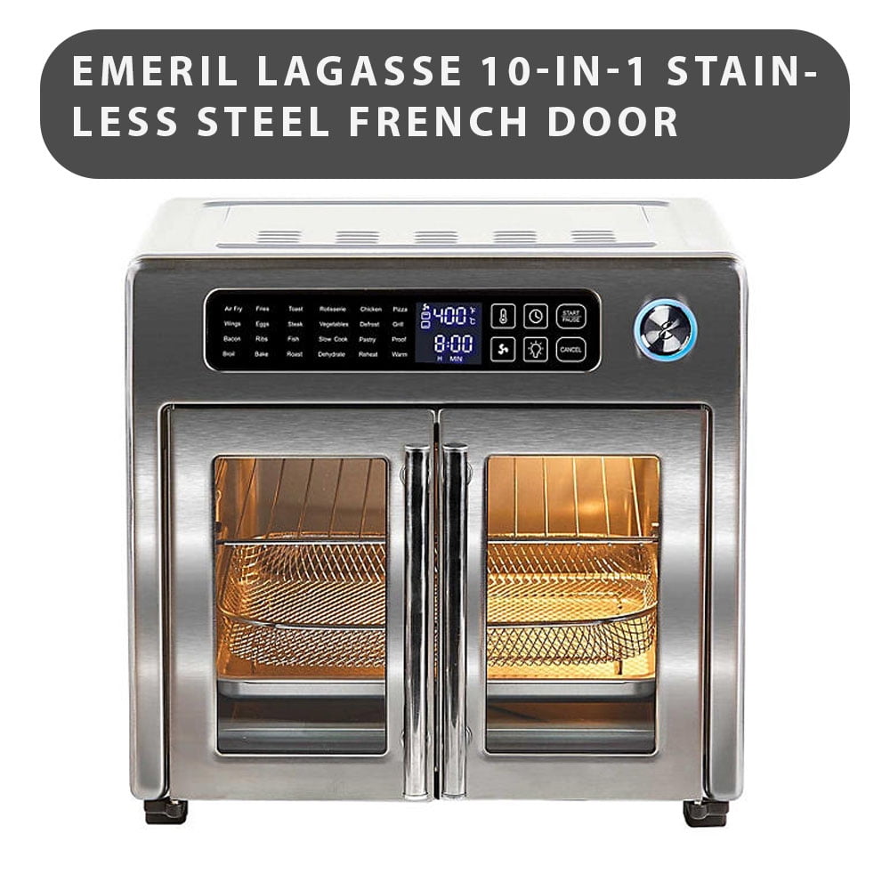 Emeril Lagasse 10-in-1 Stainless Steel French Door AirFryer 360 Combo by Supplyplex