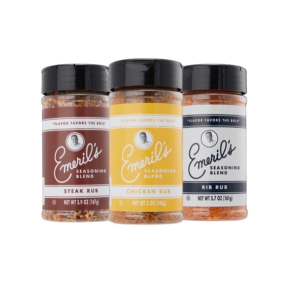 Emeril Lagasse 5 Oz, 3-Pack Seasoning Blend: Chicken Rub, Steak Rub and Rib Rub Best Seasonings and Spices for Cooking (3PK - Chicken/Steak/Rib Rub)