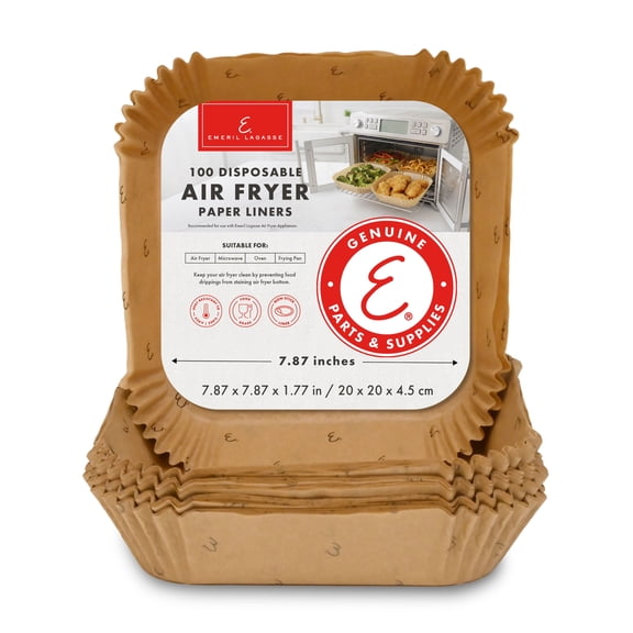 Emeril Lagasse Air Fryer Liners Disposable, Non-Stick Parchment Paper AirFryer Liners for Emeril Lagasse Air Fryer Oven & French Door Air Fryer Oven – Square 7.87 Inch – Solid – 100 Count