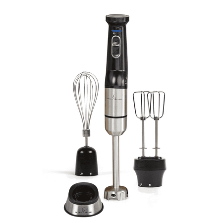 Emeril Lagasse™ Blender & Beyond Plus™ Cordless Rechargeable Immersion Blender with Variable Speed, Double Beater, Black with Stainless Steel