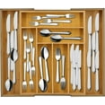thumbnail image 1 of Emeril Lagasse Expandable Bamboo Drawer Organizer – Adjustable 6-8 Compartments, Kitchen Drawer Organizer for Utensils, Silverware & More – Durable Bamboo, 12.9” to 19.7” Expandable Design, 1 of 4