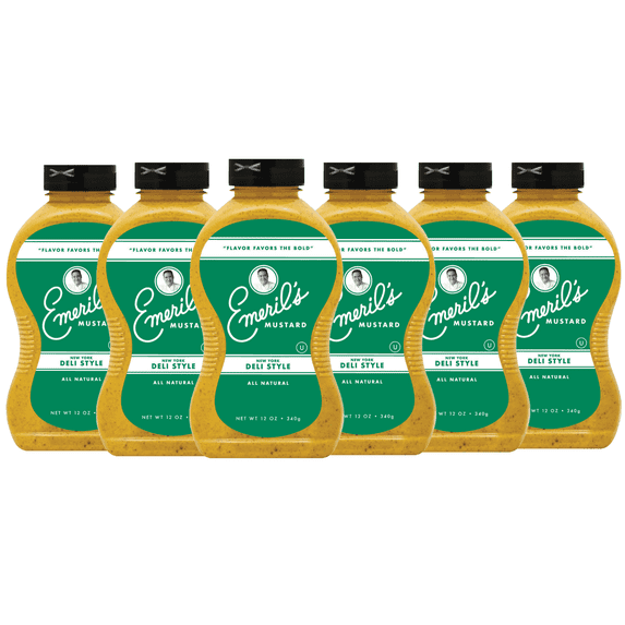 Emeril Lagasse Gourmet Mustard - Dijon, Jalapeño, Smooth Honey, Deli Style, Kicked Up Horseradish - 12 oz Premium All Natural Mustard Sauce