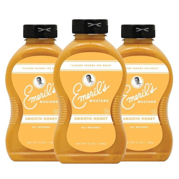 Emeril Lagasse Gourmet Mustard - Dijon, Jalapeño, Smooth Honey, Deli Style, Kicked Up Horseradish - 12 oz Premium All Natural Mustard Sauce
