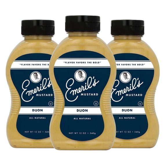 Emeril Lagasse Gourmet Mustard - Dijon, Jalapeño, Smooth Honey, Deli Style, Kicked Up Horseradish - 12 oz Premium All Natural Mustard Sauce
