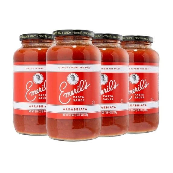 Emeril Lagasse Pasta Sauce Jar 25 Oz Gourmet Pasta Sauces : Arrabbiata Sauce Best for Homemade Pasta, Low Carb Pasta Sauce & Healthy Spaghetti Sauce (4-PK Arrabbiata)